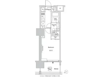 ザ・パークハビオ目白タワー(1K/7階)の間取り写真