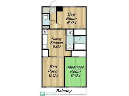 ルミナス武蔵野(3DK/1階)の間取り写真
