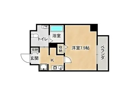 ラ・フォーレ都島II(1K/5階)の間取り写真