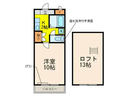 ルナマーレII(1K/4階)の間取り写真