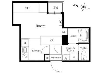 プレニーズ護国寺PREMIER(1K/3階)の間取り写真