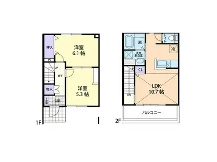 CLASSEED TERRACE(2LDK/1階)の間取り写真