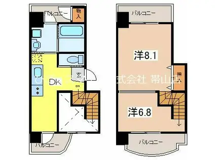 ベレーザ品川(2DK/4階)の間取り写真