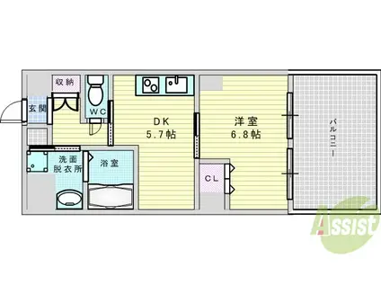 SURF ISLAND SAN SEBASTIAN(1DK/1階)の間取り写真