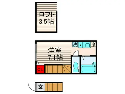 バーミープレイス西新井II(ワンルーム/2階)の間取り写真