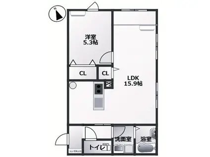 MAISON HEUREUSE 久留麻1ST(1LDK/1階)の間取り写真