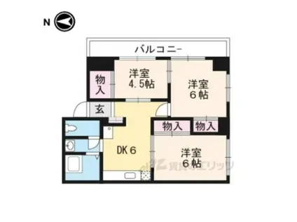 グレーシー高野(3DK/5階)の間取り写真