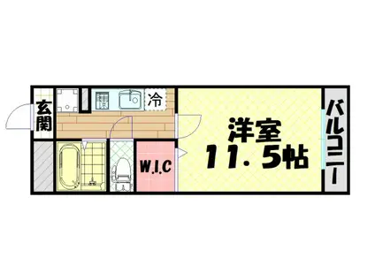 ルーセントオーデン難波(1K/3階)の間取り写真