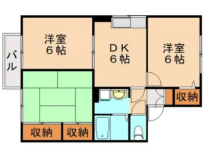 シャトレー松風(3DK/2階)の間取り写真