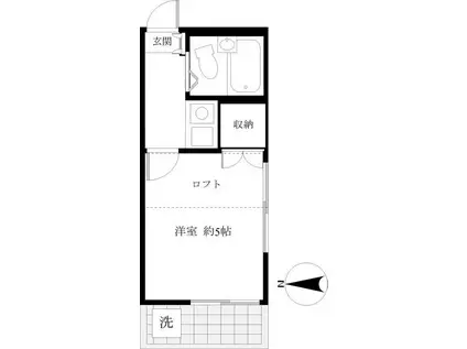サンフラワー中井(1K/1階)の間取り写真