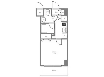 プレール・ドゥーク東京ノースII(1K/8階)の間取り写真