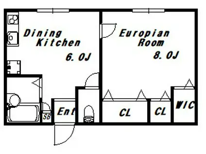 アコルデパルク中山手(1DK/2階)の間取り写真