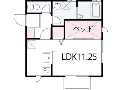 プレジール(1LDK/1階)の間取り写真