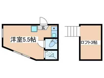 ユナイト清水ヶ丘アナ・ロッキング(ワンルーム/2階)の間取り写真