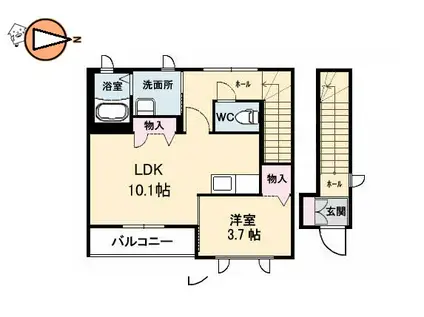 ディアス昭和(1LDK/2階)の間取り写真
