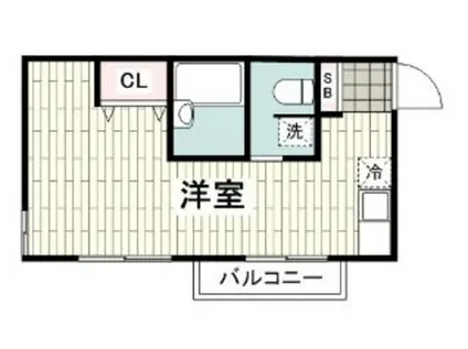 DEN仏向町(ワンルーム/2階)の間取り写真