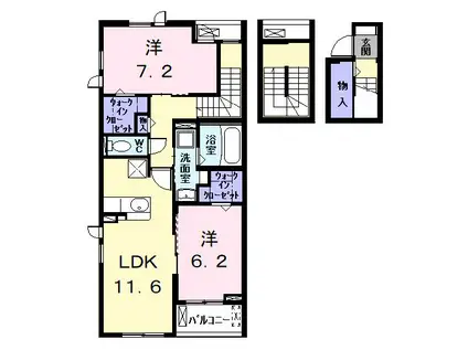 ファミール本郷(2LDK/3階)の間取り写真