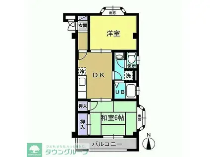 ファミール久野木II(2DK/3階)の間取り写真