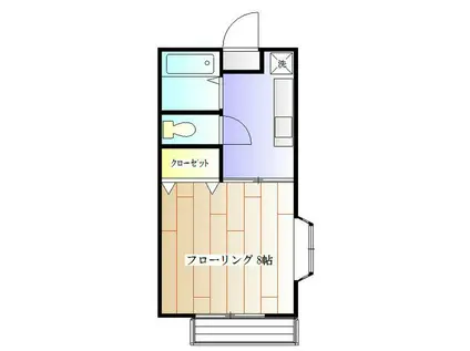 ハイツミヤII(1K/2階)の間取り写真