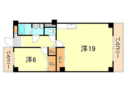 クレール松の内(1LDK/5階)の間取り写真