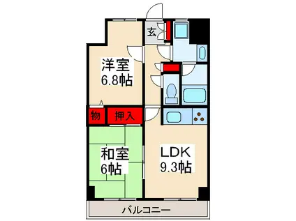 ライオンズマンション東浦和(2LDK/6階)の間取り写真