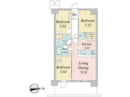 トラープランド蒼麗館(3LDK/2階)の間取り写真