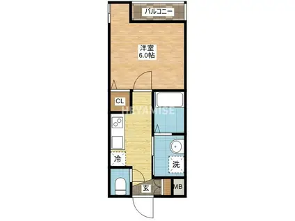 フォレスト花園(1K/2階)の間取り写真