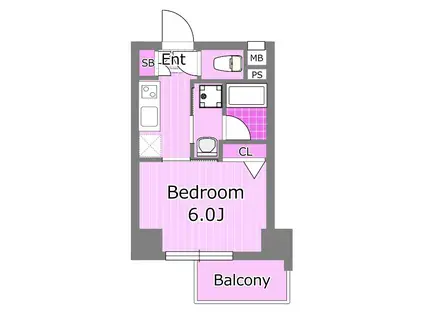 クレイシアアイディゼット横浜桜木町(1K/7階)の間取り写真