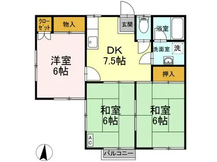 アミティハイツ(3DK/1階)の間取り写真