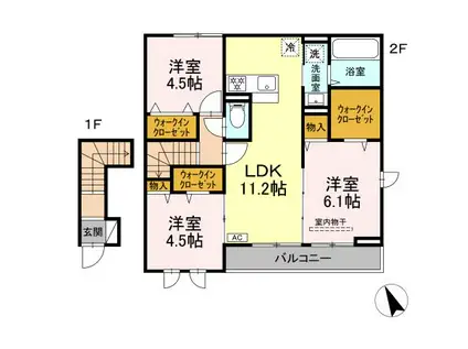 シャルマンいずみ(3LDK/2階)の間取り写真