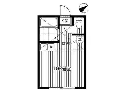 OCEANS12(ワンルーム/1階)の間取り写真