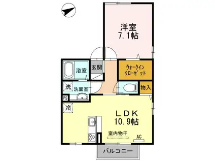 エトワールⅡ(1LDK/2階)の間取り写真