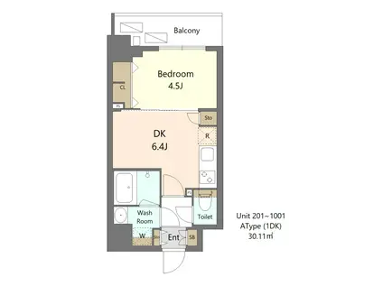 S-RESIDENCE新宿早稲田AVELIS(1DK/8階)の間取り写真
