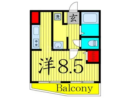 エレガンス綾瀬5(ワンルーム/5階)の間取り写真