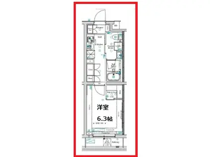 ルミード赤羽ノース(1K/3階)の間取り写真