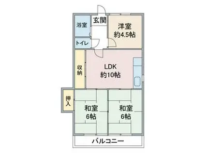 第2コーポ柴田(3LDK/3階)の間取り写真