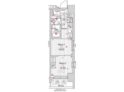 グランド・ガーラ木場(2K/3階)の間取り写真