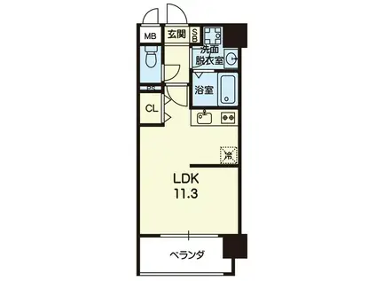 クロノス8子飼橋(ワンルーム/4階)の間取り写真