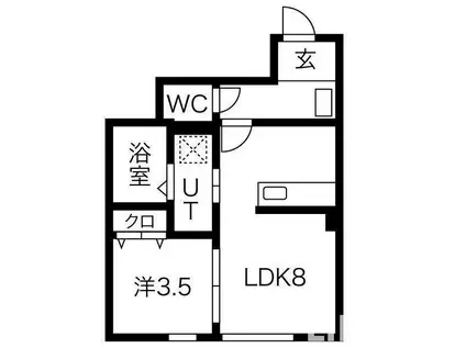 コヒナハウス(1LDK/1階)の間取り写真