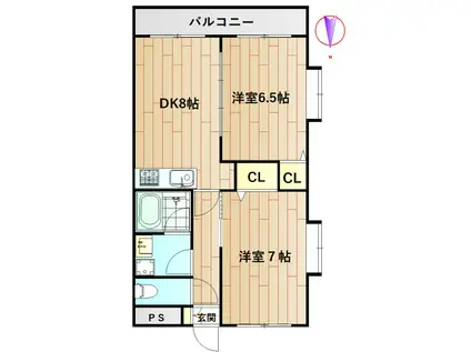 サクラリオ(2DK/3階)の間取り写真