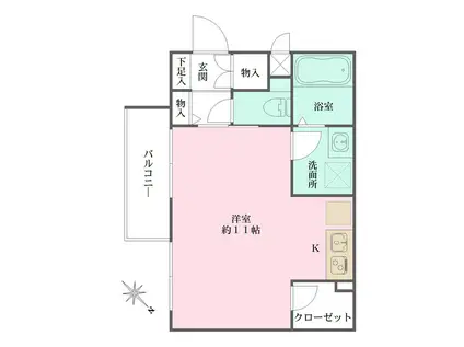 シェリル上鳴尾(ワンルーム/3階)の間取り写真