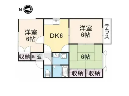 メゾンルミエール(3DK/1階)の間取り写真