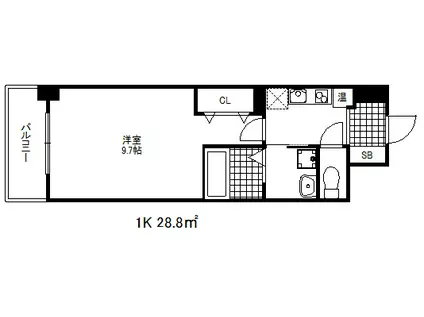 アドバンス三宮Ⅲリンクス(1K/10階)の間取り写真