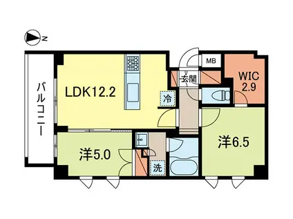 スプリングスクエア永福(2LDK/2階)の間取り写真