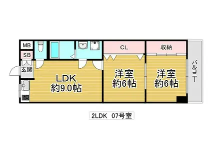 ファーストパレス(2LDK/4階)の間取り写真