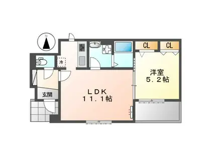 グランドソレーユ(1LDK/1階)の間取り写真