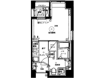 アランシア鶴見(1K/9階)の間取り写真