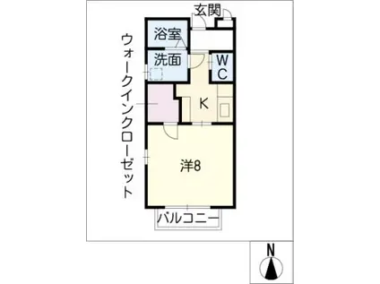 エテルノ極楽(1K/1階)の間取り写真