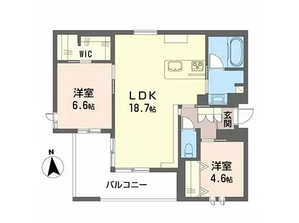 べレオT-H-I(2LDK/3階)の間取り写真