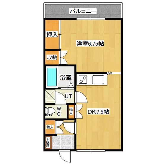 文京ハイツII(1DK/2階)の間取り写真